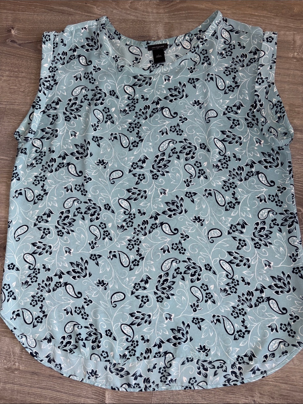 Ann Taylor Light Blue Paisley Floral Sleeveless Camisole